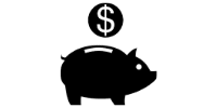 Black Piggy Bank Logo